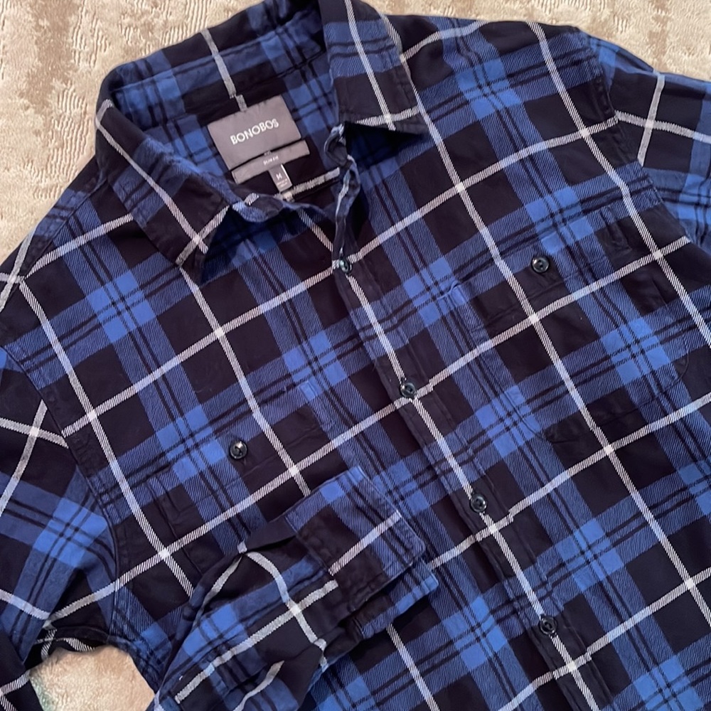 Bonobos cotton flannel button down Medium, Slim